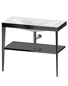 Duravit furniture washbasin combination XV4716NB289 100 x 48 cm, without tap hole, flannel gray high gloss, with metal console, matt black