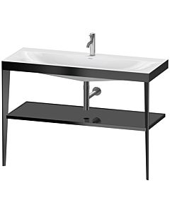 Duravit furniture washbasin combination XV4717OB240 120 x 48 cm, 2000 tap hole, black high-gloss, with metal console, black matt