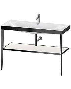 Duravit XViu Möbelwaschtisch-Kombination XV4717OB285 120 x 48 cm, 1 Hahnloch, weiß hochglanz, mit Metallkonsole, schwarz matt