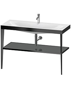 Duravit Meuble lavabo combiné XViu XV4717OB289 120 x 48 cm, 2000 , gris flanelle brillant, avec console en métal, noir mat