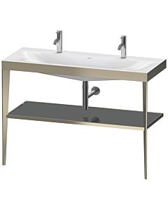 Duravit furniture washbasin combination XV4718OB189 120 x 48 cm, with metal console, matt champagne, flannel gray high gloss