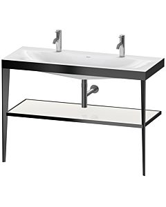 Duravit XViu Möbelwaschtisch-Kombination XV4718OB285 120 x 48 cm, mit Metallkonsole, schwarz matt, weiß hochglanz