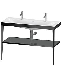 Duravit Meuble lavabo combiné XViu XV4718OB289 120 x 48 cm, avec console en métal, noir mat, gris flanelle brillant