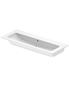 Duravit Me by Starck Furniture washbasin 23611232601 123x49cm, without tap hole, with overflow, with tap hole bank, white satin finish, WonderGliss