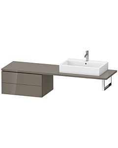Duravit L-Cube meuble bas LC585908989 72 x 54,7 cm, gris flanelle brillant, pour console, 2 tiroirs