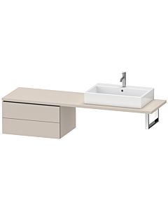 Duravit L-Cube meuble bas LC585909191 72 x 54,7 cm, taupe mat, pour console, 2 tiroirs