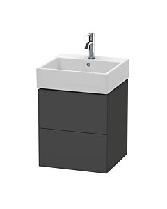 L-Cube Duravit vasque LC627408080 48,4 x 45,9 cm, graphite super mat, 2 tiroirs, suspendu