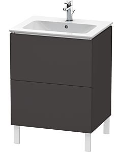 Duravit L-Cube vanity unit LC662508080 62 x 48, 2000 cm, graphite super matt, 2 pull-outs, standing