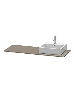 Duravit XSquare Konsole XS060GR8989 140x55cm, mit 1 Ausschnitt, rechts, Flannel Grey hochglanz