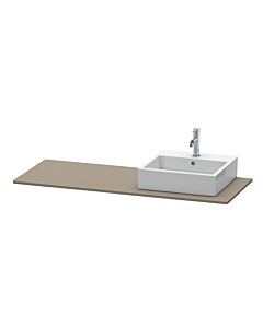 Duravit XSquare console XS060GR9090 140x55cm, with 2000 cutout, right, Flannel Grey seidenmatt