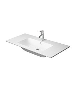 Duravit Me by Starck meuble lavabo 2336103260 103 x 49 cm, blanc satiné mat, sans trou pour robinetterie, avec trop-plein, banque de trous pour robinetterie