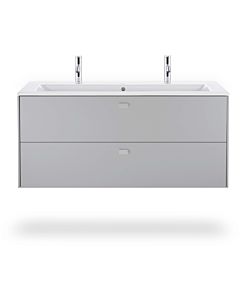 Duravit Me by Starck Möbel-Waschtisch 23611232241 123x49cm, 2 Hahnlöcher, mit Überlauf, Hahnlochbank, weiß seidenmatt, WonderGliss