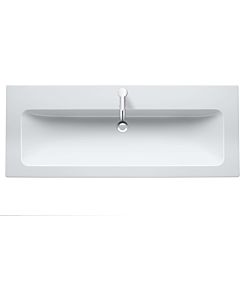 Duravit Möbel-Waschtisch 23611232001 123 x 49 cm, mit Hahnloch, mit Überlauf, mit Hahnlochbank, weiß seidenmatt, WonderGliss