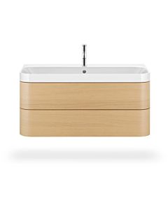 Duravit vasque à poser Happy D.2 Plus HP4348O7171 97,5 x 49 cm, trou pour robinetterie 2000 , chêne méditerranéen, 2 tiroirs