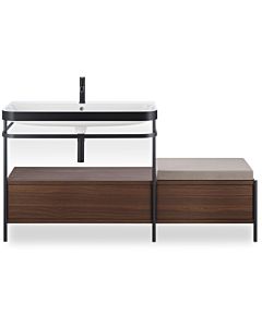 Duravit Happy D.2 Plus combinaison lavabo pour meuble HP4763O6969 160x49cm, avec console en métal, trou pour 2000 , noyer brossé