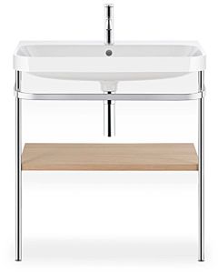 Duravit Happy D.2 Plus vanity washbasin combination HP4837O7171 77.5 x 49 cm, 2000 tap hole, Mediterranean oak, with metal console