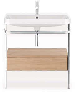 Duravit Happy D.2 Plus combinaison lavabo sur meuble HP4842O7171 77,5 x 49 cm, trou pour robinetterie 2000 , chêne méditerranéen, avec console en métal