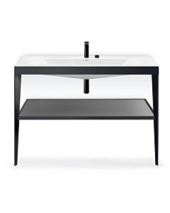 Duravit XViu Möbelwaschtisch-Kombination XV4717OB189 120 x 48 cm, 1 Hahnloch, flannel grey hochglanz, mit Metallkonsole, champagner matt