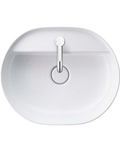 Duravit Luv Aufsatz-Waschtisch 03805000001 50x40cm, geschliffen, 1 Hahnloch, ohne Überlauf, mit Hahnlochbank, weiß WonderGliss