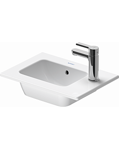 Duravit Me by Starck furniture hand washbasin 07234332001 43 x 30 cm, with tap hole, with overflow, with tap platform, white silk matt, WonderGliss