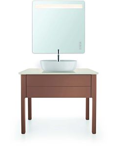 Duravit Luv Aufsatz-Waschtisch 0380500000 50x40cm, geschliffen, 1 Hahnloch, ohne Überlauf, mit Hahnlochbank, weiß