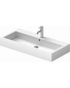 Duravit Vero Möbel-Waschtisch 04541000271 geschliffen, mit Hahnloch, Überlauf, Hahnlochbank, 100 x 47 cm, weiß WonderGliss