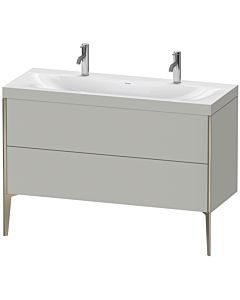 Duravit XViu Waschtisch-Unterschrank XV4713OB107C 120x48cm, 2 Auszüge, ohne Hahnloch, champagner matt, Rahmen C, betongrau matt