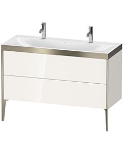 Duravit XViu Waschtisch-Unterschrank XV4713OB122P 120x48cm, 2 Auszüge, ohne Hahnloch, champagner matt, Rahmen P, weiß hochglanz