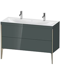 Duravit XViu Waschtisch-Unterschrank XV4713OB138C 120x48cm, 2 Auszüge, ohne Hahnloch, champagner matt, Rahmen C, dolomiti grey hochglanz