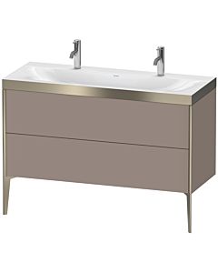 Duravit XViu Waschtisch-Unterschrank XV4713OB143P 120x48cm, 2 Auszüge, ohne Hahnloch, champagner matt, Rahmen P, basalt matt