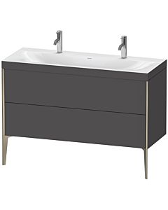 Duravit XViu Waschtisch-Unterschrank XV4713OB149C 120x48cm, 2 Auszüge, ohne Hahnloch, champagner matt, Rahmen C, graphit matt