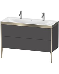 Duravit XViu Waschtisch-Unterschrank XV4713OB149P 120x48cm, 2 Auszüge, ohne Hahnloch, champagner matt, Rahmen P, graphit matt