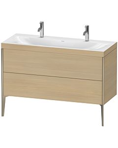 Duravit XViu Waschtisch-Unterschrank XV4713OB171C 120x48cm, 2 Auszüge, ohne Hahnloch, champagner matt, Rahmen C, mediterrane eiche