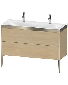 Duravit Meuble sous-vasque XViu XV4713OB171P 120x48cm, 2 coulissants, sans trou pour robinet, champagne mat, Rahmen P, chêne méditerranéen