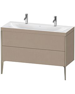 Duravit XViu vanity unit XV4713OB175C 120x48cm, 2 pull-outs, without tap hole, matt champagne, Rahmen C, linen