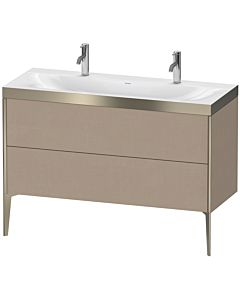 Duravit Meuble sous-vasque XViu XV4713OB175P 120x48cm, 2 coulissants, sans trou pour robinet, champagne mat, Rahmen P, lin