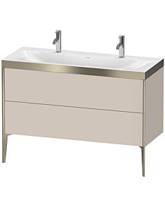 Duravit XViu vanity unit XV4713OB191P 120x48cm, 2 pull-outs, without tap hole, matt champagne, Rahmen P, matt taupe