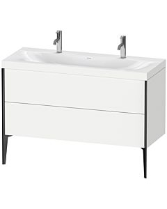 Duravit XViu Waschtisch-Unterschrank XV4713OB218C 120x48cm, 2 Auszüge, ohne Hahnloch, schwarz matt, Rahmen C, weiß matt