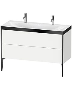 Duravit XViu vanity unit XV4713OB218P 120x48cm, 2 pull-outs, without tap hole, matt black, Rahmen P, matt white