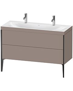 Duravit XViu vanity unit XV4713OB243C 120x48cm, 2 pull-outs, without tap hole, matt black, Rahmen C, matt basalt