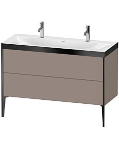 Duravit XViu Waschtisch-Unterschrank XV4713OB243P 120x48cm, 2 Auszüge, ohne Hahnloch, schwarz matt, Rahmen P, basalt matt