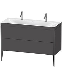 Duravit XViu vanity unit XV4713OB249C 120x48cm, 2 pull-outs, without tap hole, matt black, Rahmen C, matt graphite