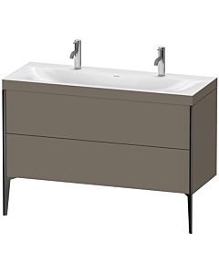 Duravit XViu vanity unit XV4713OB290C 120x48cm, 2 pull-outs, without tap hole, matt black, Rahmen C, flannel gray silk matt
