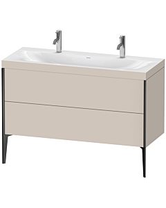 Duravit XViu vanity unit XV4713OB291C 120x48cm, 2 pull-outs, without tap hole, matt black, Rahmen C, matt taupe
