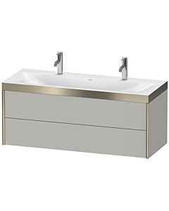 Duravit Meuble sous-vasque XViu XV4618OB107P 120x48cm, 2 tiroirs, champagne mat, Rahmen P, gris béton mat