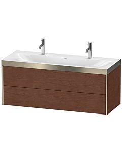 Duravit XViu vanity unit XV4618OB113P 120x48cm, 2 drawers, matt champagne, Rahmen P, American walnut