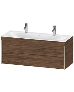 Duravit XViu vanity unit XV4618OB121C 120x48cm, 2 drawers, matt champagne, Rahmen C, dark walnut