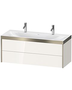 Duravit Meuble sous-vasque XViu XV4618OB122P 120x48cm, 2 tiroirs, champagne mat, Rahmen P, blanc haute brillance
