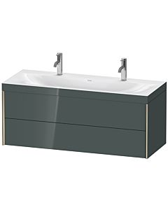 Duravit XViu vanity unit XV4618OB138C 120x48cm, 2 drawers, matt champagne, Rahmen C, dolomiti gray high gloss