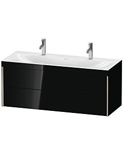 Duravit XViu Waschtisch-Unterschrank XV4618OB140C 120x48cm, 2 Schubkästen, champagner matt, Rahmen C, schwarz hochglanz
